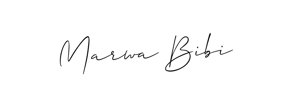 Design your own signature with our free online signature maker. With this signature software, you can create a handwritten (Allison_Script) signature for name Marwa Bibi. Marwa Bibi signature style 2 images and pictures png