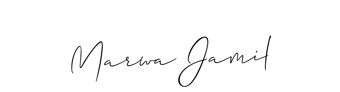 Make a beautiful signature design for name Marwa Jamil. With this signature (Allison_Script) style, you can create a handwritten signature for free. Marwa Jamil signature style 2 images and pictures png