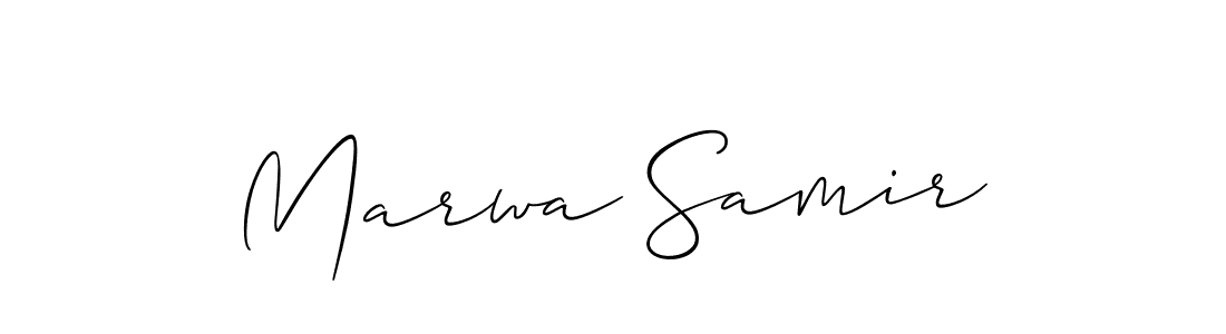 You should practise on your own different ways (Allison_Script) to write your name (Marwa Samir) in signature. don't let someone else do it for you. Marwa Samir signature style 2 images and pictures png