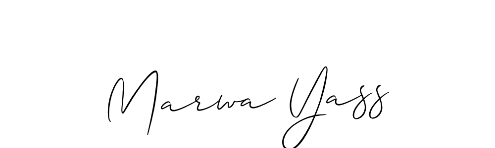 Allison_Script is a professional signature style that is perfect for those who want to add a touch of class to their signature. It is also a great choice for those who want to make their signature more unique. Get Marwa Yass name to fancy signature for free. Marwa Yass signature style 2 images and pictures png