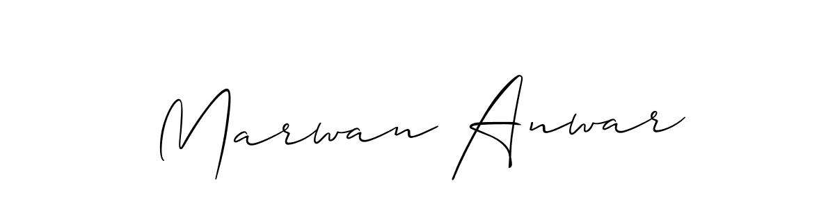 How to make Marwan Anwar name signature. Use Allison_Script style for creating short signs online. This is the latest handwritten sign. Marwan Anwar signature style 2 images and pictures png