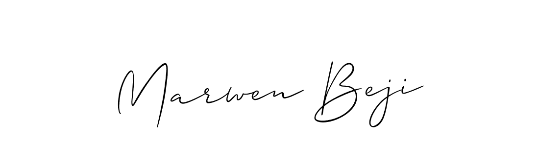 Create a beautiful signature design for name Marwen Beji. With this signature (Allison_Script) fonts, you can make a handwritten signature for free. Marwen Beji signature style 2 images and pictures png