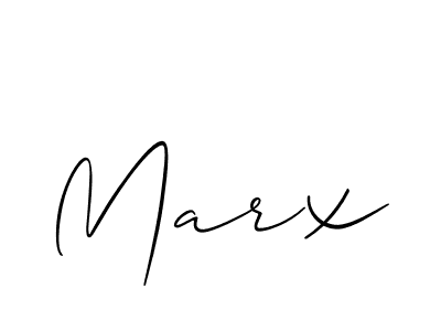 Design your own signature with our free online signature maker. With this signature software, you can create a handwritten (Allison_Script) signature for name Marx. Marx signature style 2 images and pictures png