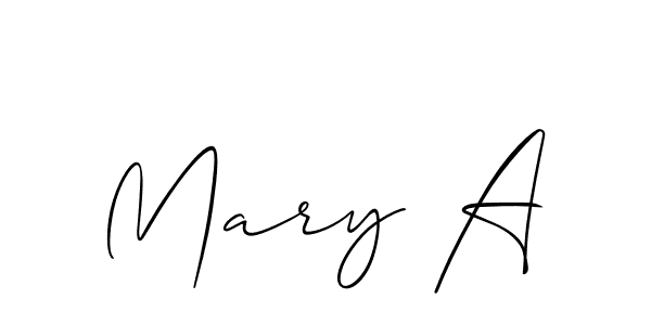 Create a beautiful signature design for name Mary A. With this signature (Allison_Script) fonts, you can make a handwritten signature for free. Mary A signature style 2 images and pictures png