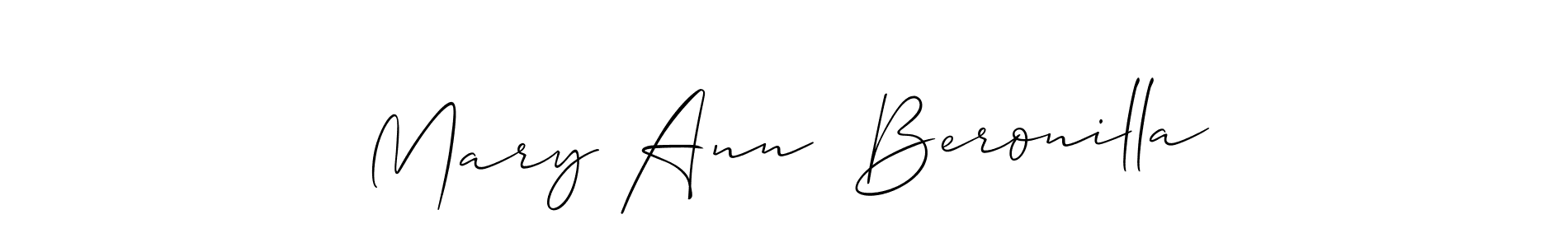 Use a signature maker to create a handwritten signature online. With this signature software, you can design (Allison_Script) your own signature for name Mary Ann  Beronilla. Mary Ann  Beronilla signature style 2 images and pictures png