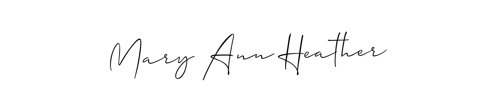 The best way (Allison_Script) to make a short signature is to pick only two or three words in your name. The name Mary Ann Heather include a total of six letters. For converting this name. Mary Ann Heather signature style 2 images and pictures png