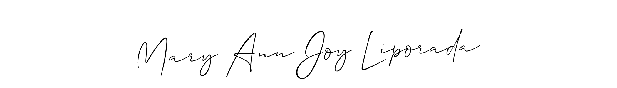 Use a signature maker to create a handwritten signature online. With this signature software, you can design (Allison_Script) your own signature for name Mary Ann Joy Liporada. Mary Ann Joy Liporada signature style 2 images and pictures png