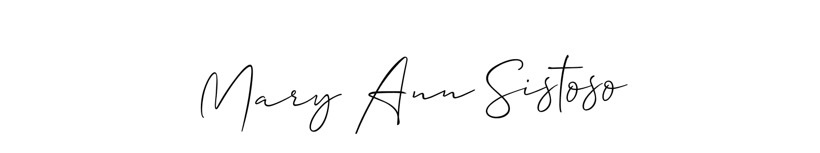 Mary Ann Sistoso stylish signature style. Best Handwritten Sign (Allison_Script) for my name. Handwritten Signature Collection Ideas for my name Mary Ann Sistoso. Mary Ann Sistoso signature style 2 images and pictures png