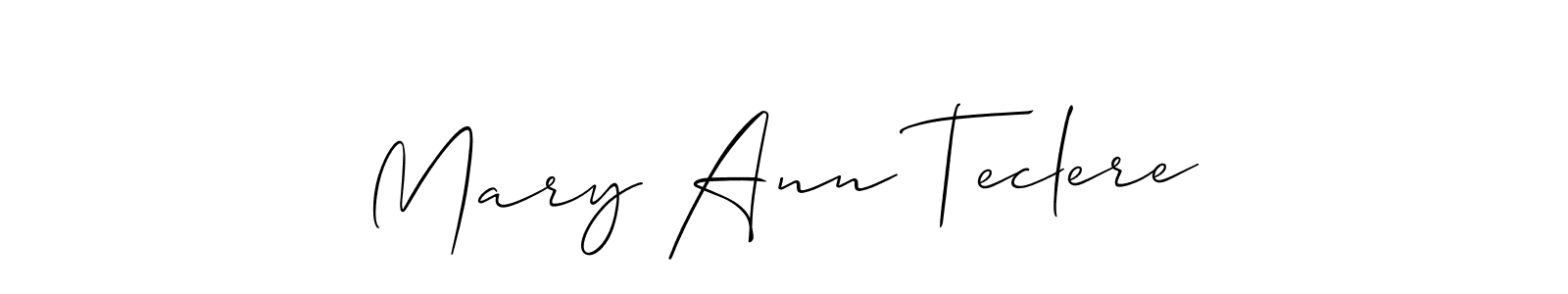 Use a signature maker to create a handwritten signature online. With this signature software, you can design (Allison_Script) your own signature for name Mary Ann Teclere. Mary Ann Teclere signature style 2 images and pictures png