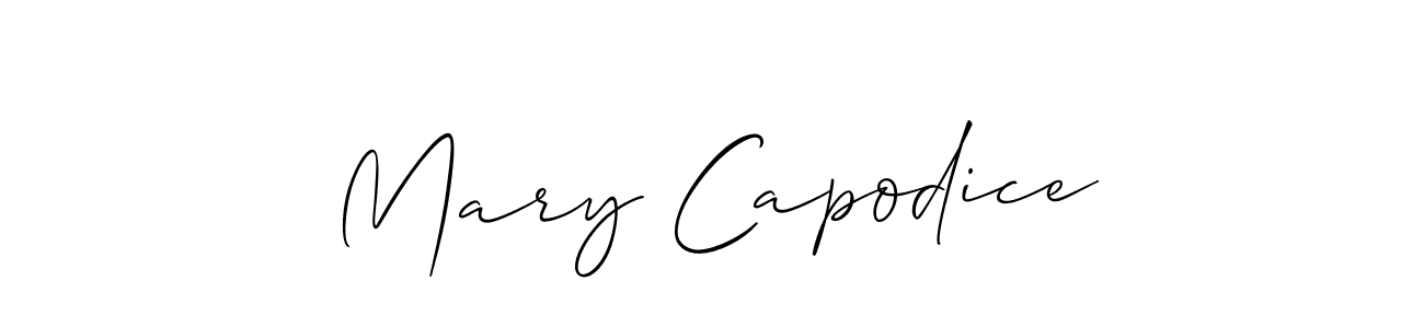 Make a beautiful signature design for name Mary Capodice. With this signature (Allison_Script) style, you can create a handwritten signature for free. Mary Capodice signature style 2 images and pictures png