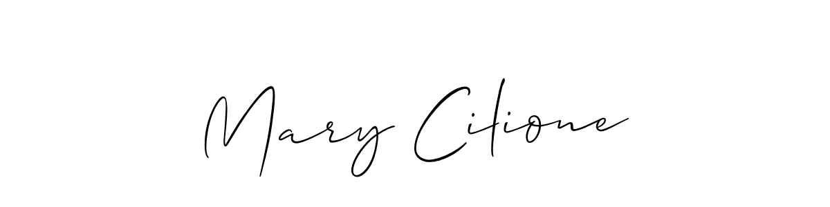 Use a signature maker to create a handwritten signature online. With this signature software, you can design (Allison_Script) your own signature for name Mary Cilione. Mary Cilione signature style 2 images and pictures png