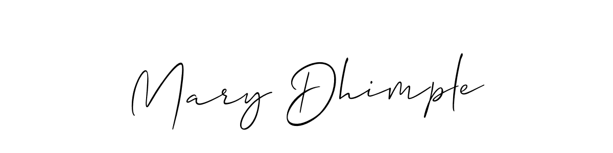 How to make Mary Dhimple signature? Allison_Script is a professional autograph style. Create handwritten signature for Mary Dhimple name. Mary Dhimple signature style 2 images and pictures png