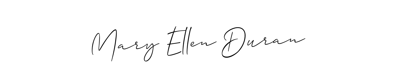 Make a short Mary Ellen Duran signature style. Manage your documents anywhere anytime using Allison_Script. Create and add eSignatures, submit forms, share and send files easily. Mary Ellen Duran signature style 2 images and pictures png