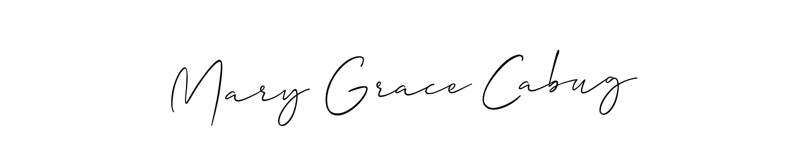 How to make Mary Grace Cabug signature? Allison_Script is a professional autograph style. Create handwritten signature for Mary Grace Cabug name. Mary Grace Cabug signature style 2 images and pictures png