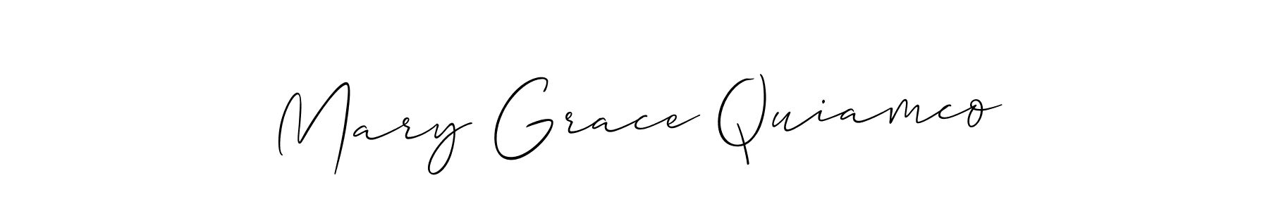 Make a short Mary Grace Quiamco signature style. Manage your documents anywhere anytime using Allison_Script. Create and add eSignatures, submit forms, share and send files easily. Mary Grace Quiamco signature style 2 images and pictures png