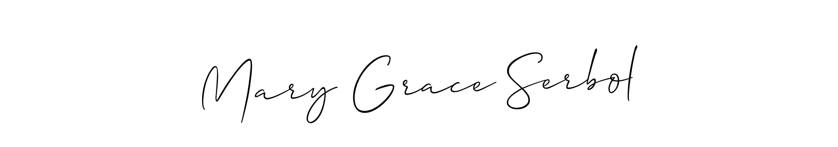 The best way (Allison_Script) to make a short signature is to pick only two or three words in your name. The name Mary Grace Serbol include a total of six letters. For converting this name. Mary Grace Serbol signature style 2 images and pictures png