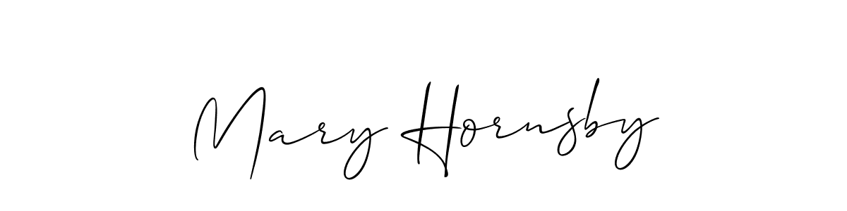 How to make Mary Hornsby name signature. Use Allison_Script style for creating short signs online. This is the latest handwritten sign. Mary Hornsby signature style 2 images and pictures png