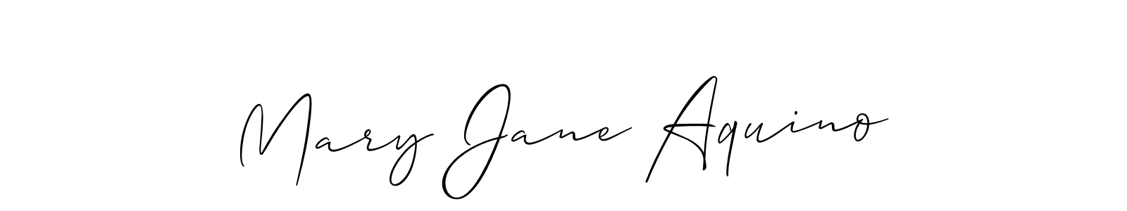 Use a signature maker to create a handwritten signature online. With this signature software, you can design (Allison_Script) your own signature for name Mary Jane Aquino. Mary Jane Aquino signature style 2 images and pictures png