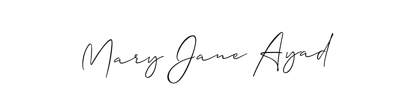 The best way (Allison_Script) to make a short signature is to pick only two or three words in your name. The name Mary Jane Ayad include a total of six letters. For converting this name. Mary Jane Ayad signature style 2 images and pictures png