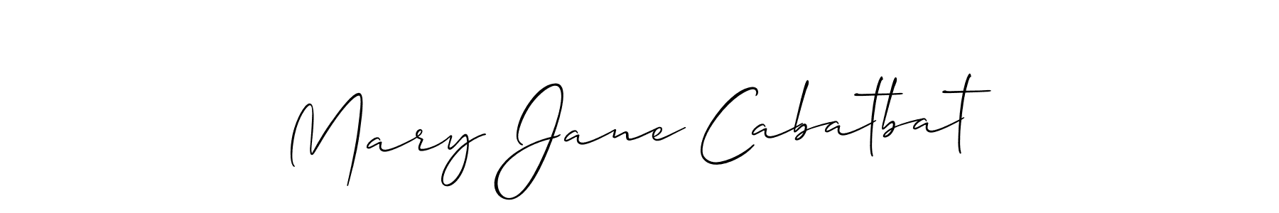 Make a beautiful signature design for name Mary Jane Cabatbat. With this signature (Allison_Script) style, you can create a handwritten signature for free. Mary Jane Cabatbat signature style 2 images and pictures png