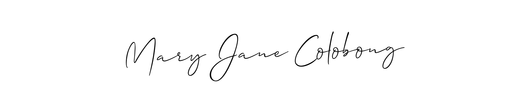 Create a beautiful signature design for name Mary Jane Colobong. With this signature (Allison_Script) fonts, you can make a handwritten signature for free. Mary Jane Colobong signature style 2 images and pictures png