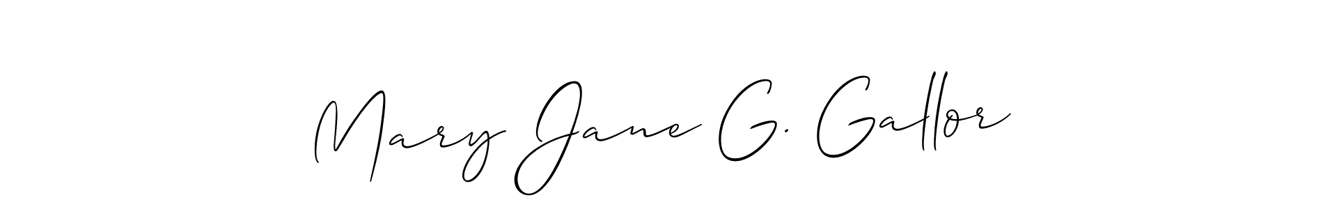 Mary Jane G. Gallor stylish signature style. Best Handwritten Sign (Allison_Script) for my name. Handwritten Signature Collection Ideas for my name Mary Jane G. Gallor. Mary Jane G. Gallor signature style 2 images and pictures png