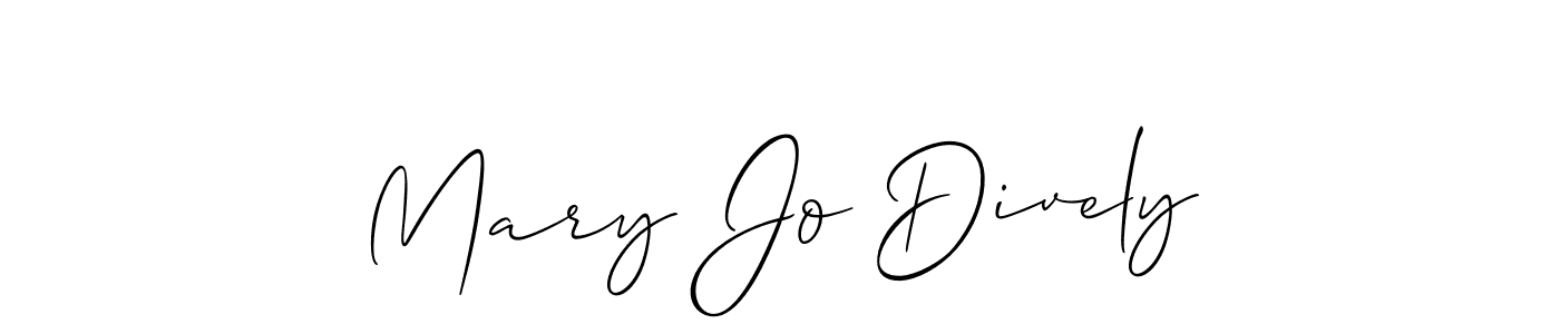 The best way (Allison_Script) to make a short signature is to pick only two or three words in your name. The name Mary Jo Dively include a total of six letters. For converting this name. Mary Jo Dively signature style 2 images and pictures png