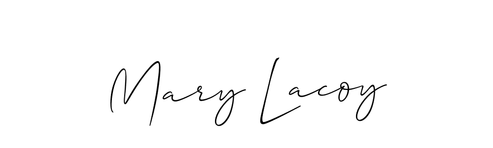 Make a short Mary Lacoy signature style. Manage your documents anywhere anytime using Allison_Script. Create and add eSignatures, submit forms, share and send files easily. Mary Lacoy signature style 2 images and pictures png