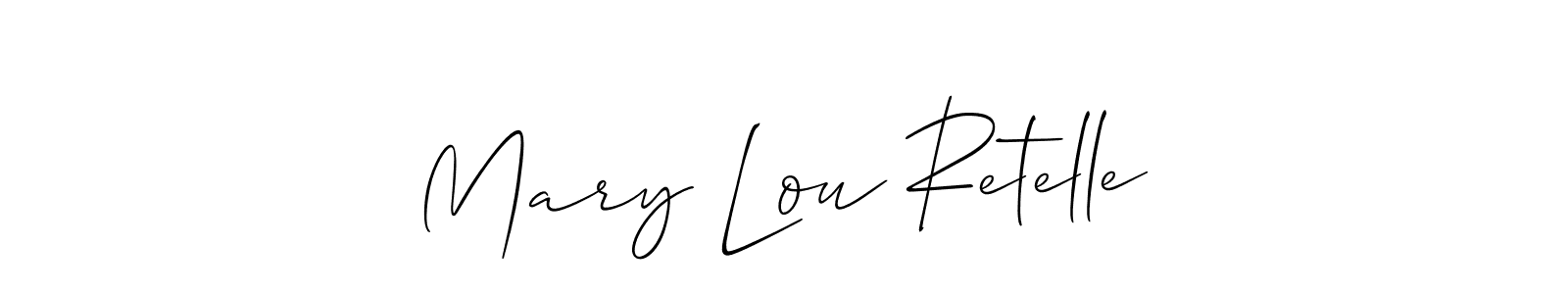 Make a short Mary Lou Retelle signature style. Manage your documents anywhere anytime using Allison_Script. Create and add eSignatures, submit forms, share and send files easily. Mary Lou Retelle signature style 2 images and pictures png