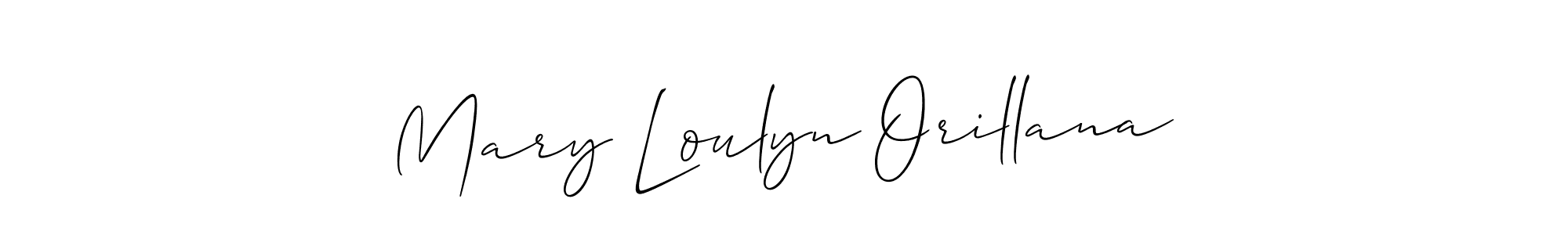 Also You can easily find your signature by using the search form. We will create Mary Loulyn Orillana name handwritten signature images for you free of cost using Allison_Script sign style. Mary Loulyn Orillana signature style 2 images and pictures png