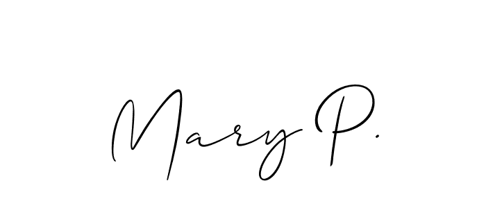 Design your own signature with our free online signature maker. With this signature software, you can create a handwritten (Allison_Script) signature for name Mary P.. Mary P. signature style 2 images and pictures png