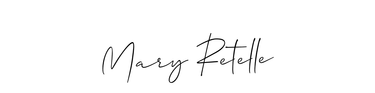 The best way (Allison_Script) to make a short signature is to pick only two or three words in your name. The name Mary Retelle include a total of six letters. For converting this name. Mary Retelle signature style 2 images and pictures png