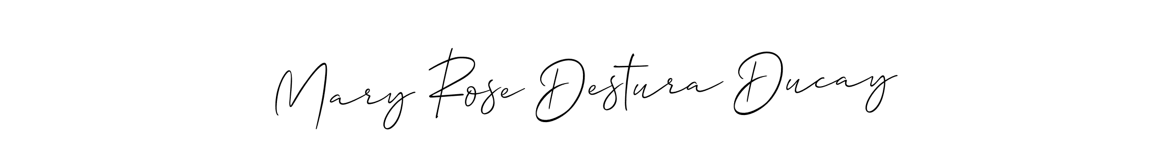 Make a short Mary Rose Destura Ducay signature style. Manage your documents anywhere anytime using Allison_Script. Create and add eSignatures, submit forms, share and send files easily. Mary Rose Destura Ducay signature style 2 images and pictures png