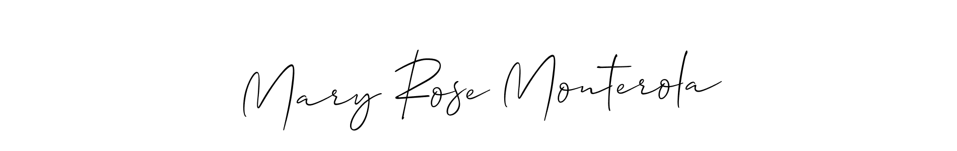 How to make Mary Rose Monterola name signature. Use Allison_Script style for creating short signs online. This is the latest handwritten sign. Mary Rose Monterola signature style 2 images and pictures png