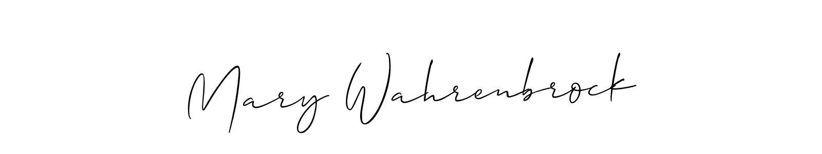 The best way (Allison_Script) to make a short signature is to pick only two or three words in your name. The name Mary Wahrenbrock include a total of six letters. For converting this name. Mary Wahrenbrock signature style 2 images and pictures png