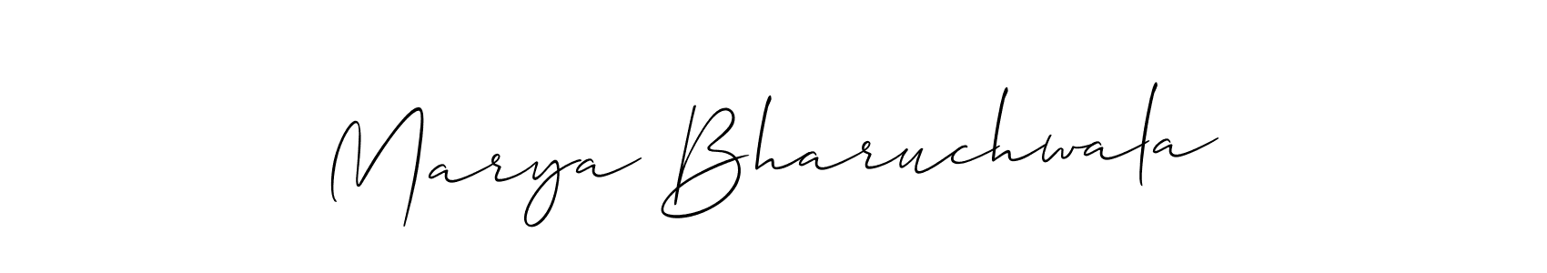 Design your own signature with our free online signature maker. With this signature software, you can create a handwritten (Allison_Script) signature for name Marya Bharuchwala. Marya Bharuchwala signature style 2 images and pictures png