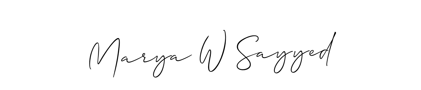 How to Draw Marya W Sayyed signature style? Allison_Script is a latest design signature styles for name Marya W Sayyed. Marya W Sayyed signature style 2 images and pictures png