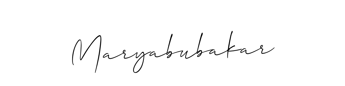 Design your own signature with our free online signature maker. With this signature software, you can create a handwritten (Allison_Script) signature for name Maryabubakar. Maryabubakar signature style 2 images and pictures png