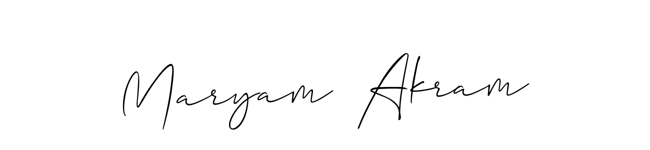 Also You can easily find your signature by using the search form. We will create Maryam  Akram name handwritten signature images for you free of cost using Allison_Script sign style. Maryam  Akram signature style 2 images and pictures png