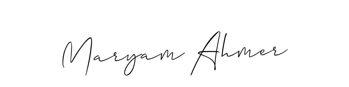 Also we have Maryam Ahmer name is the best signature style. Create professional handwritten signature collection using Allison_Script autograph style. Maryam Ahmer signature style 2 images and pictures png