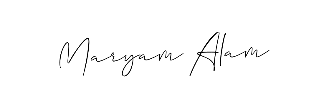 It looks lik you need a new signature style for name Maryam Alam. Design unique handwritten (Allison_Script) signature with our free signature maker in just a few clicks. Maryam Alam signature style 2 images and pictures png