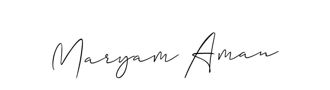 Use a signature maker to create a handwritten signature online. With this signature software, you can design (Allison_Script) your own signature for name Maryam Aman. Maryam Aman signature style 2 images and pictures png