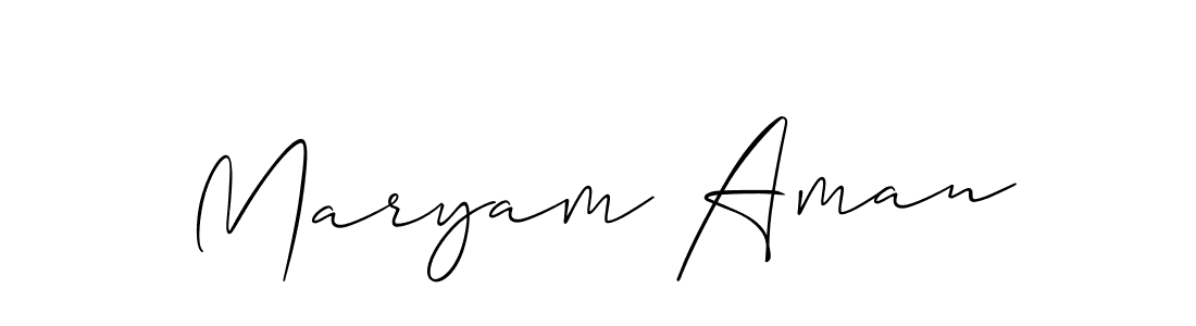 It looks lik you need a new signature style for name Maryam Aman. Design unique handwritten (Allison_Script) signature with our free signature maker in just a few clicks. Maryam Aman signature style 2 images and pictures png
