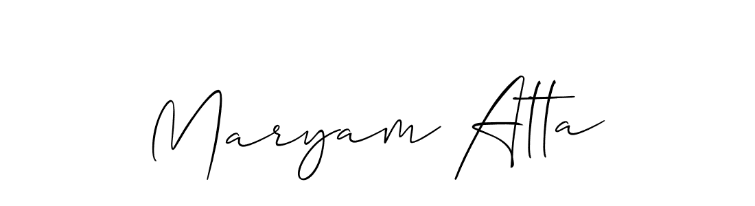 It looks lik you need a new signature style for name Maryam Atta. Design unique handwritten (Allison_Script) signature with our free signature maker in just a few clicks. Maryam Atta signature style 2 images and pictures png