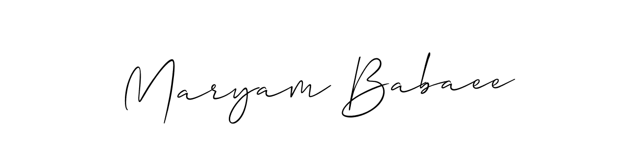 It looks lik you need a new signature style for name Maryam Babaee. Design unique handwritten (Allison_Script) signature with our free signature maker in just a few clicks. Maryam Babaee signature style 2 images and pictures png