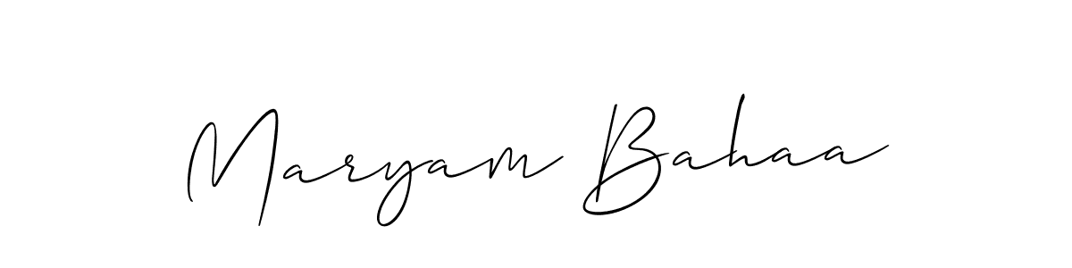Create a beautiful signature design for name Maryam Bahaa. With this signature (Allison_Script) fonts, you can make a handwritten signature for free. Maryam Bahaa signature style 2 images and pictures png