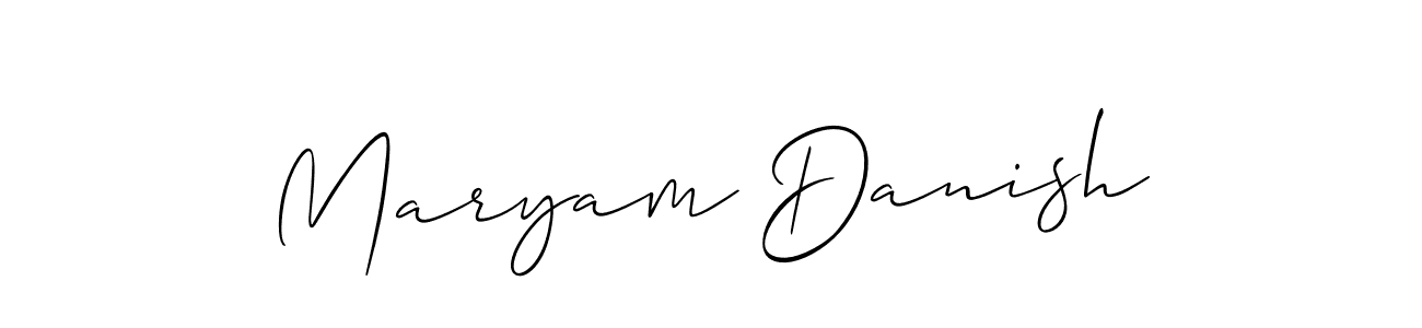 if you are searching for the best signature style for your name Maryam Danish. so please give up your signature search. here we have designed multiple signature styles  using Allison_Script. Maryam Danish signature style 2 images and pictures png