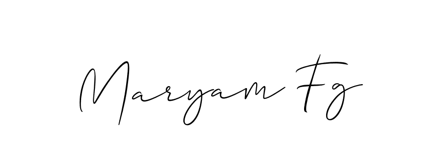 How to make Maryam Fg name signature. Use Allison_Script style for creating short signs online. This is the latest handwritten sign. Maryam Fg signature style 2 images and pictures png