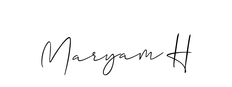 How to make Maryam H signature? Allison_Script is a professional autograph style. Create handwritten signature for Maryam H name. Maryam H signature style 2 images and pictures png