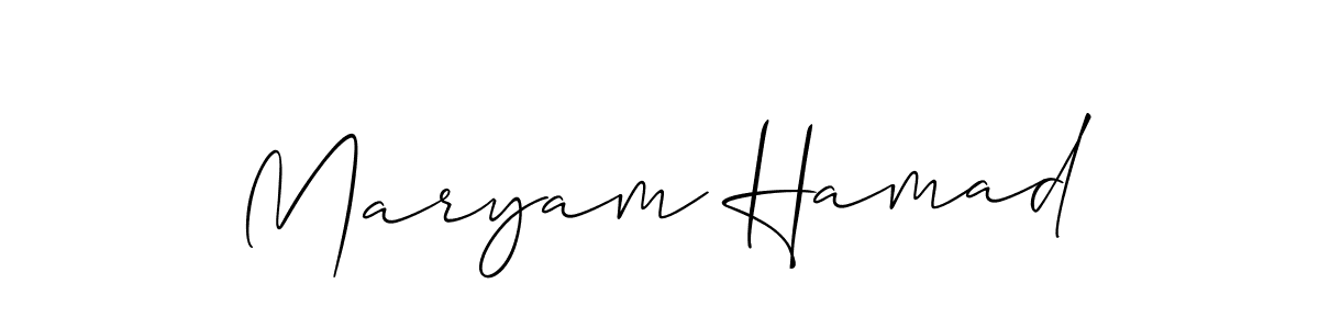 Design your own signature with our free online signature maker. With this signature software, you can create a handwritten (Allison_Script) signature for name Maryam Hamad. Maryam Hamad signature style 2 images and pictures png